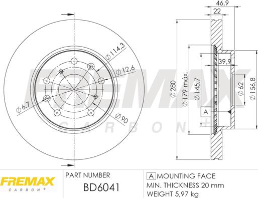 FREMAX BD-6041 - Kočioni disk www.molydon.hr