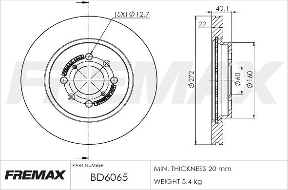 FREMAX BD-6065 - Kočioni disk www.molydon.hr