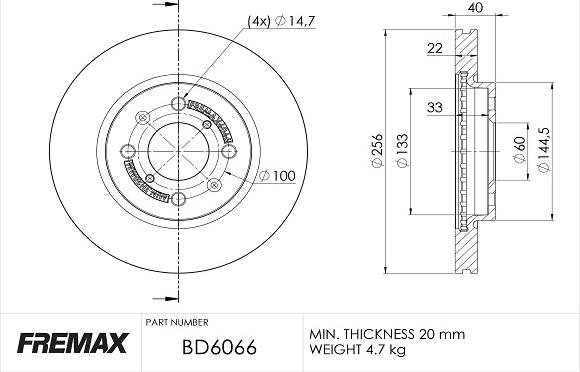 FREMAX BD-6066 - Kočioni disk www.molydon.hr