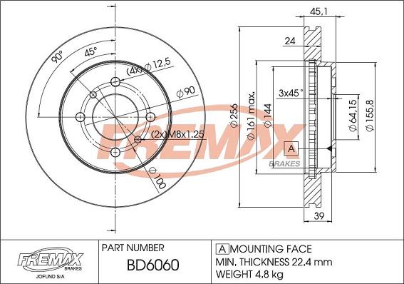 FREMAX BD-6060 - Kočioni disk www.molydon.hr