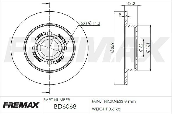 FREMAX BD-6068 - Kočioni disk www.molydon.hr