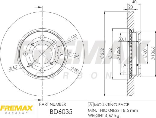 FREMAX BD-6035 - Kočioni disk www.molydon.hr