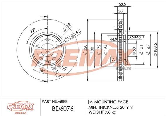 FREMAX BD-6076 - Kočioni disk www.molydon.hr