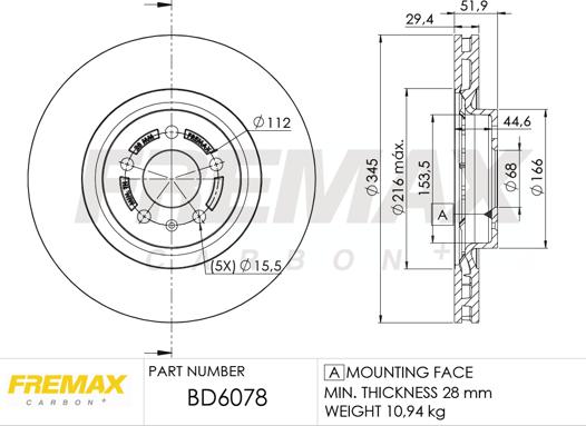 FREMAX BD-6078 - Kočioni disk www.molydon.hr