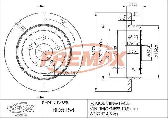 FREMAX BD-6154 - Kočioni disk www.molydon.hr