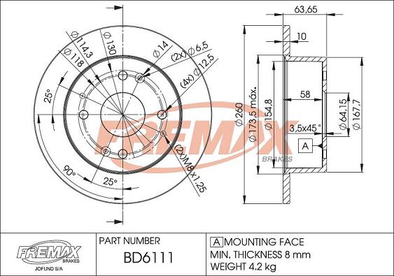 FREMAX BD-6111 - Kočioni disk www.molydon.hr