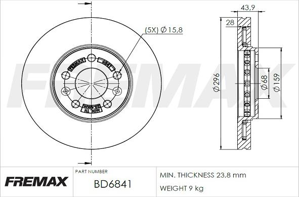 FREMAX BD-6841 - Kočioni disk www.molydon.hr