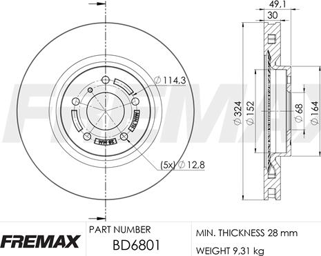 FREMAX BD-6801 - Kočioni disk www.molydon.hr