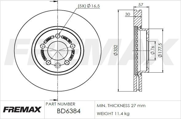 FREMAX BD-6384 - Kočioni disk www.molydon.hr