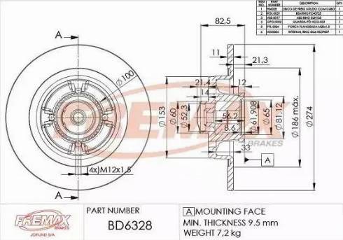 FREMAX BD-6328 - Kočioni disk www.molydon.hr