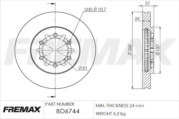 FREMAX BD-6744 - Kočioni disk www.molydon.hr