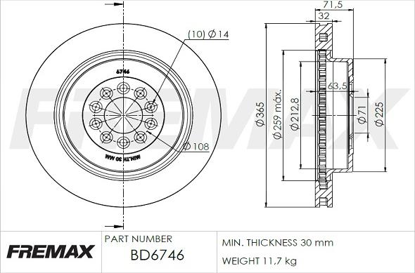 FREMAX BD-6746 - Kočioni disk www.molydon.hr