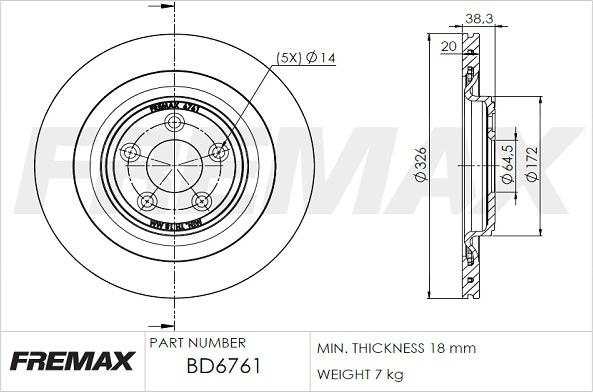 FREMAX BD-6761 - Kočioni disk www.molydon.hr