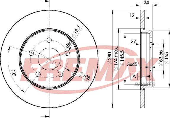 FREMAX BD-6768 - Kočioni disk www.molydon.hr