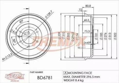 FREMAX BD-6781 - Bubanj kočnica www.molydon.hr