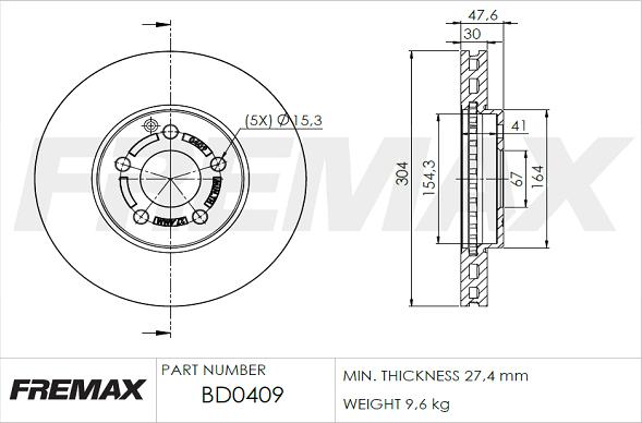 FREMAX BD-0409 - Kočioni disk www.molydon.hr