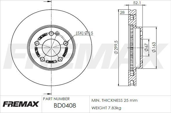 FREMAX BD-0408 - Kočioni disk www.molydon.hr