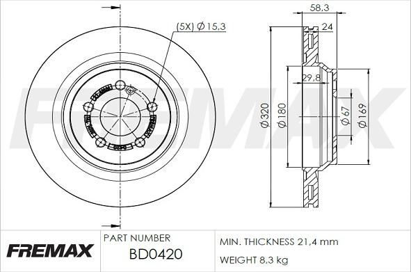 FREMAX BD-0420 - Kočioni disk www.molydon.hr