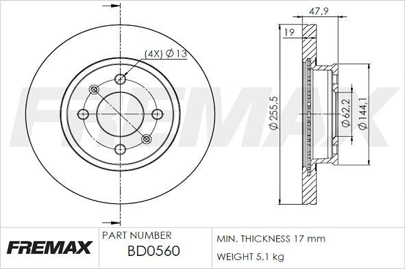 FREMAX BD-0560 - Kočioni disk www.molydon.hr