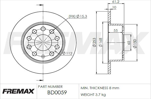 FREMAX BD-0059 - Kočioni disk www.molydon.hr