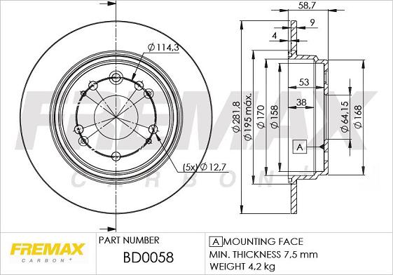 FREMAX BD-0058 - Kočioni disk www.molydon.hr