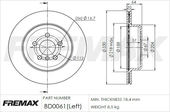 FREMAX BD-0061 - Kočioni disk www.molydon.hr