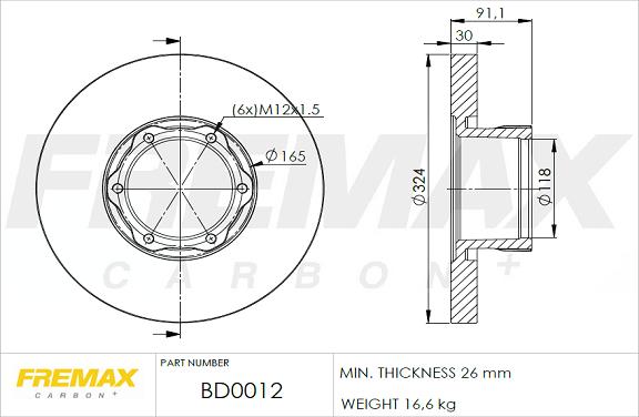 FREMAX BD-0012 - Kočioni disk www.molydon.hr