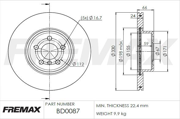 FREMAX BD-0087 - Kočioni disk www.molydon.hr