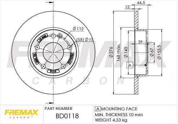 FREMAX BD-0118 - Kočioni disk www.molydon.hr