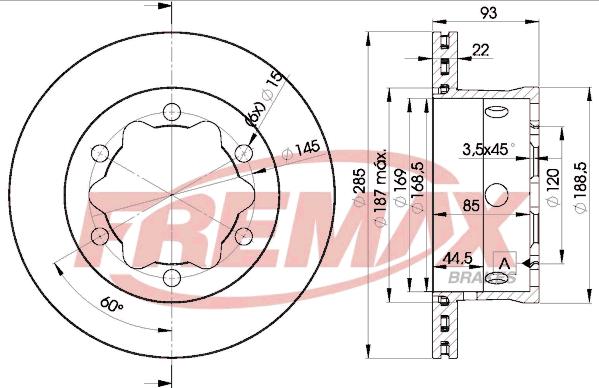 FREMAX BD-0185 - Kočioni disk www.molydon.hr