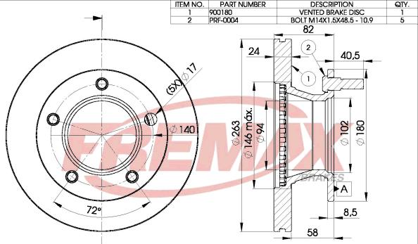 FREMAX BD-0180 - Kočioni disk www.molydon.hr