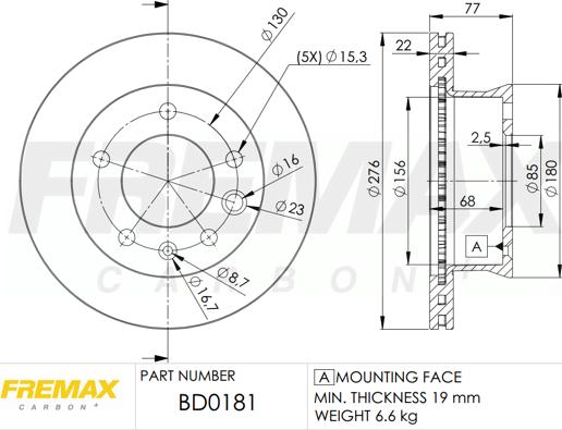 FREMAX BD-0181 - Kočioni disk www.molydon.hr