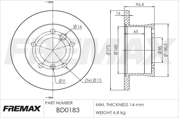 FREMAX BD-0183 - Kočioni disk www.molydon.hr