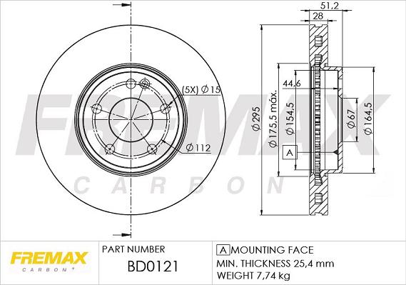 FREMAX BD-0121 - Kočioni disk www.molydon.hr