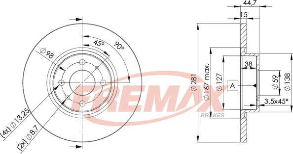 FREMAX BD-0355 - Kočioni disk www.molydon.hr