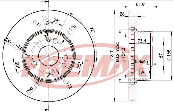 FREMAX BD-0312 - Kočioni disk www.molydon.hr