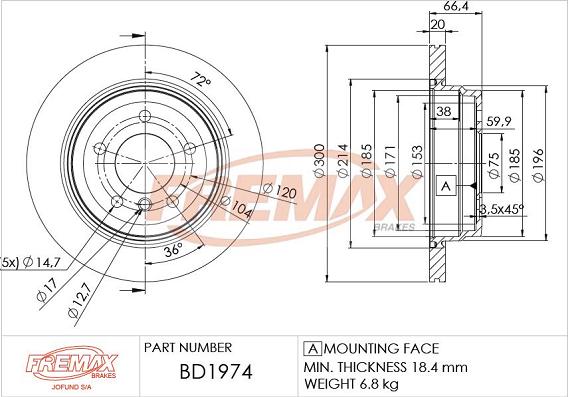 FREMAX BD-1974 - Kočioni disk www.molydon.hr