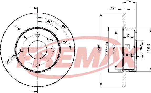 FREMAX BD-1453 - Kočioni disk www.molydon.hr