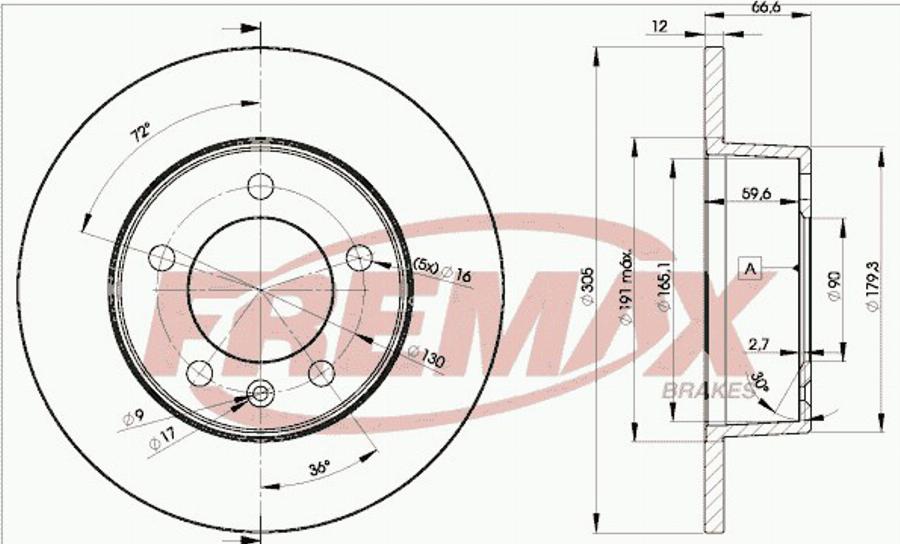 FREMAX BD-1410e - Kočioni disk www.molydon.hr