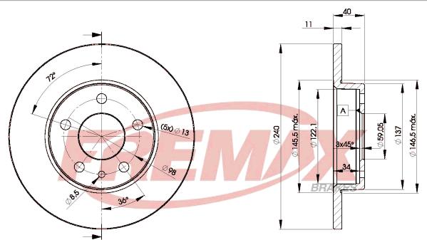 FREMAX BD-1437 - Kočioni disk www.molydon.hr