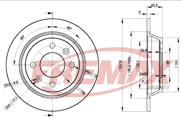 FREMAX BD-1543 - Kočioni disk www.molydon.hr