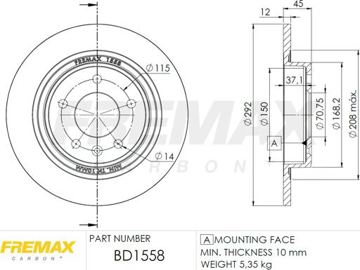 FREMAX BD-1558 - Kočioni disk www.molydon.hr