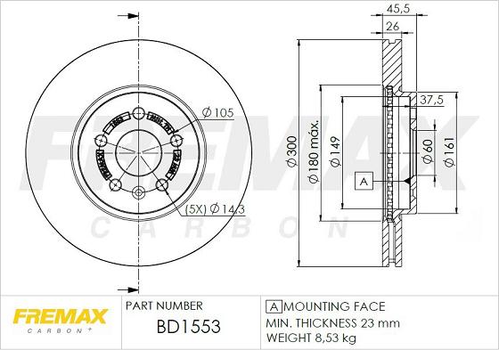 FREMAX BD-1553 - Kočioni disk www.molydon.hr