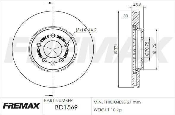 FREMAX BD-1569 - Kočioni disk www.molydon.hr