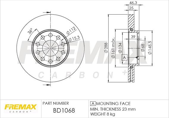 FREMAX BD-1068 - Kočioni disk www.molydon.hr