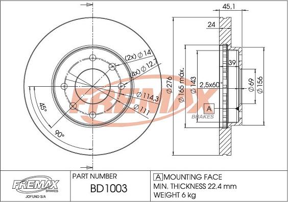 FREMAX BD-1003 - Kočioni disk www.molydon.hr