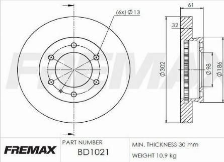 FREMAX BD-1021 - Kočioni disk www.molydon.hr