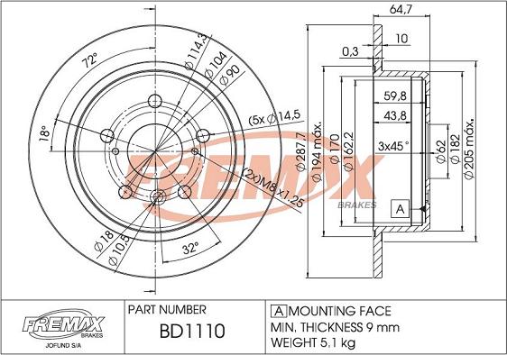 FREMAX BD-1110 - Kočioni disk www.molydon.hr