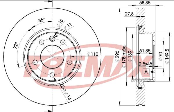 FREMAX BD-1134 - Kočioni disk www.molydon.hr