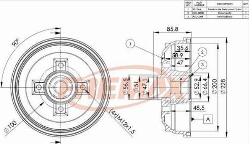 FREMAX BD-1244-KT - Bubanj kočnica www.molydon.hr